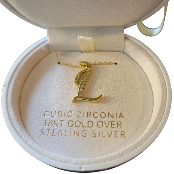 Macy's Gold Cubic Zirconia Necklace - NIP - Picture 4 of 7